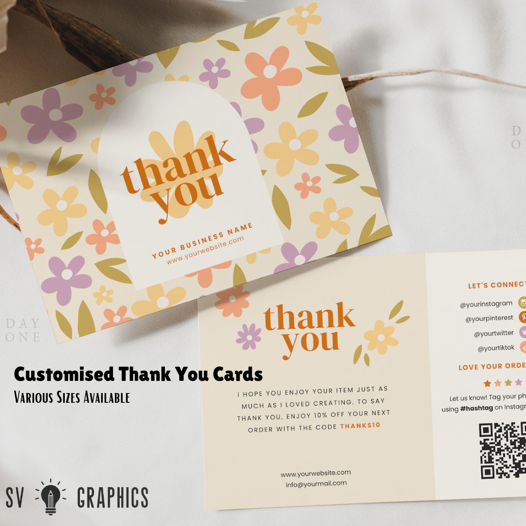 Customised Standard Thank You Cards