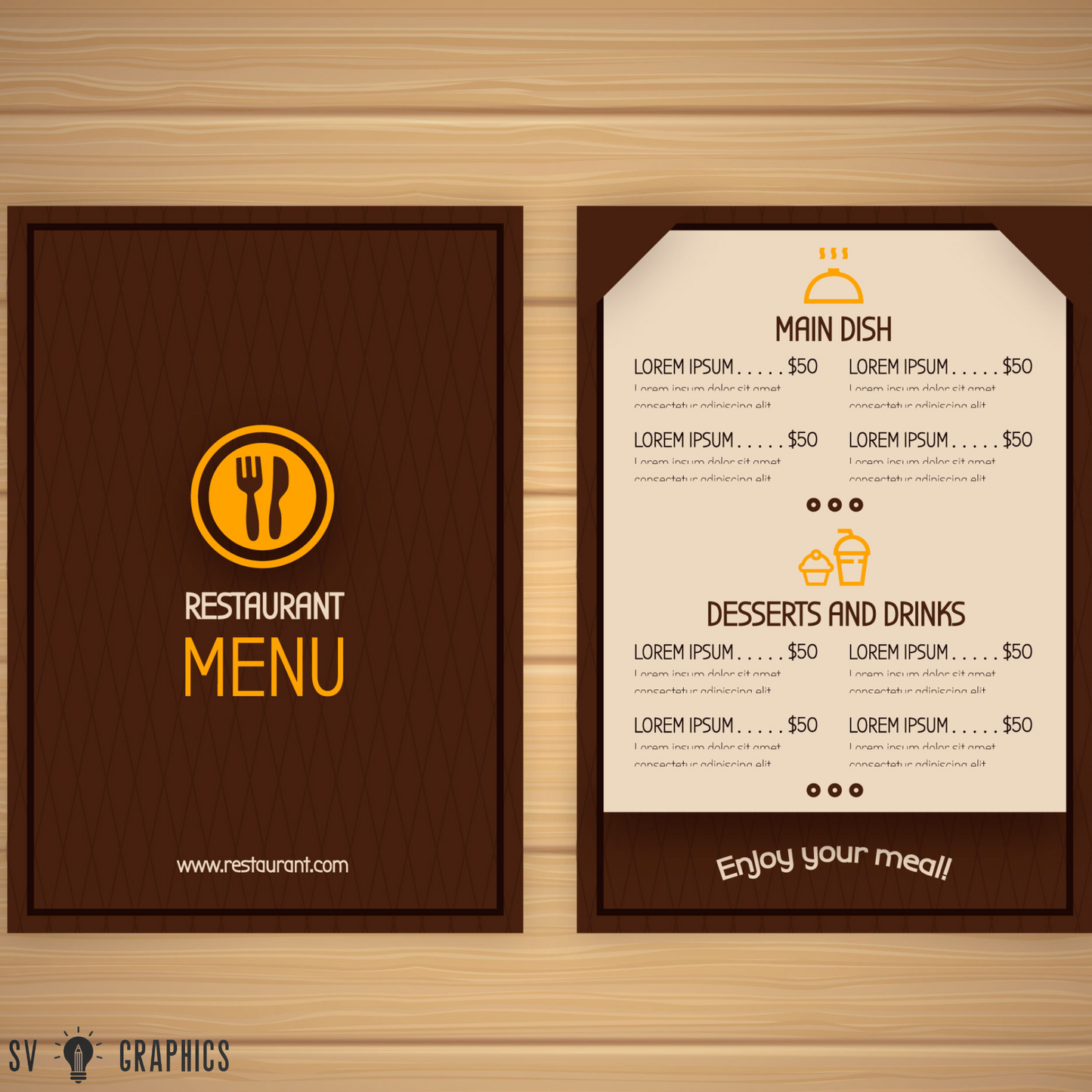 Flat Menu Cards
