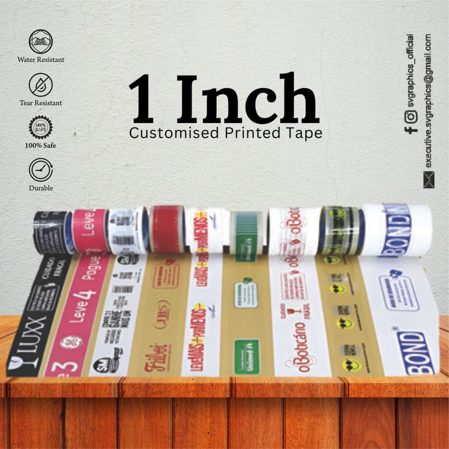 1 inch- Customised Printed Packing Tape