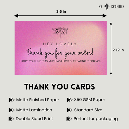 Premium Matte Finished Thank You Cards Unique Edition