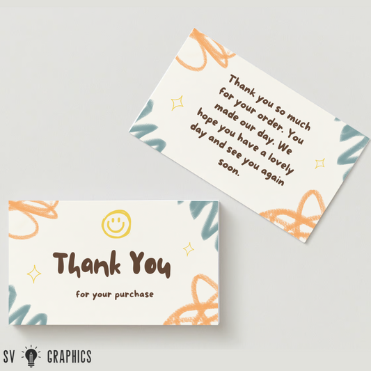 Premium Matte Finished Thank You Cards Cute Edition