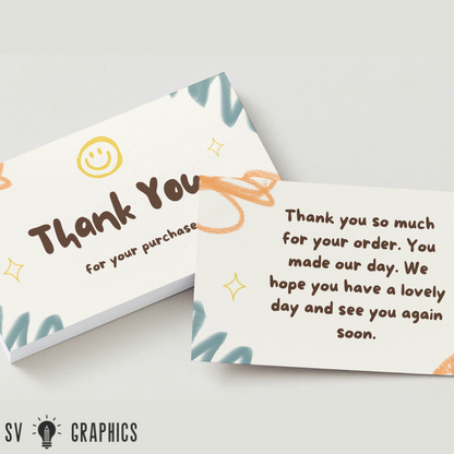 Premium Matte Finished Thank You Cards Cute Edition