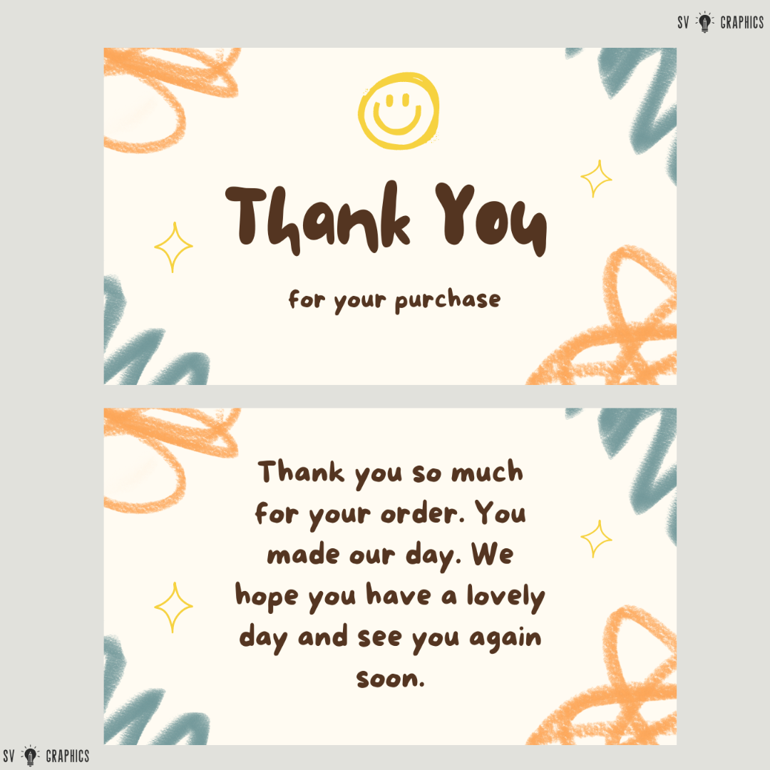 Premium Matte Finished Thank You Cards Cute Edition