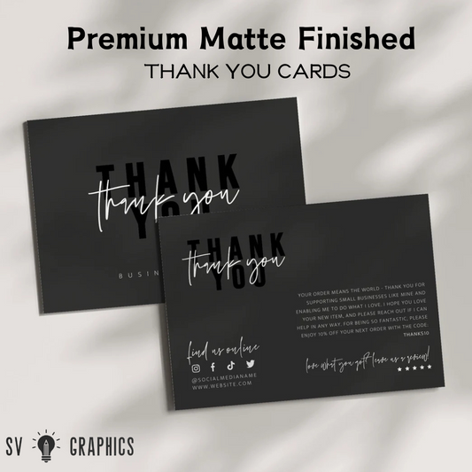 Customised Premium Matte Finished Thank You Cards