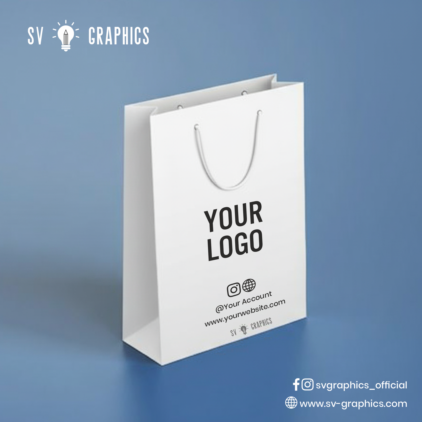 Customised White Paper Carry Bags
