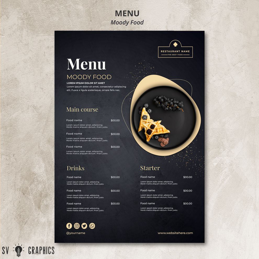 Flat Menu Cards – SV Graphics