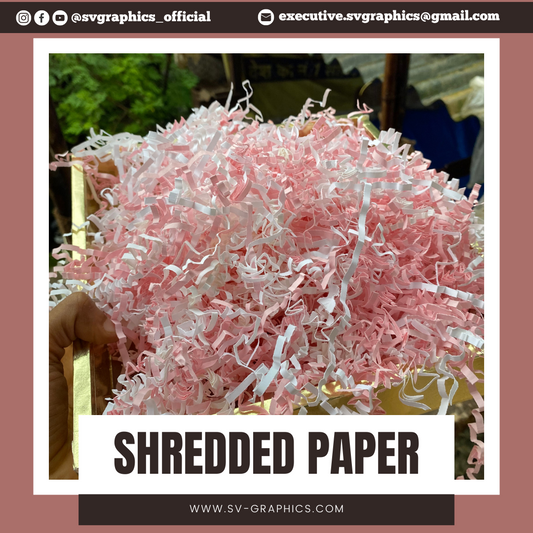 Mixed White & Light Coral Shredded Paper